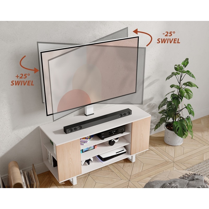 FITUEYES Modern TV Stand for 32-70 inch TVs with Open Shelves Media Console