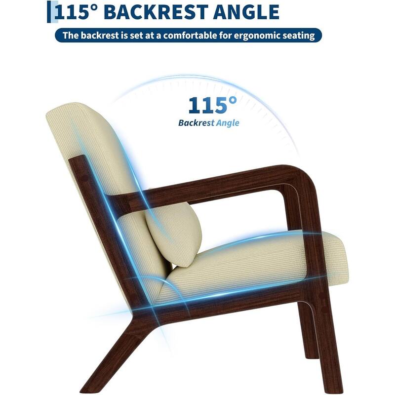 Modern Wide-Wale Corduroy Accent Sofa Chair, Lounge Armchair with Lumbar Pillow for Living Room, Bedroom