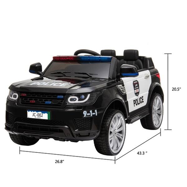 12v Police Car Dual Drive 30w 2 Battery With Remote Control Overstock 31483932 Black