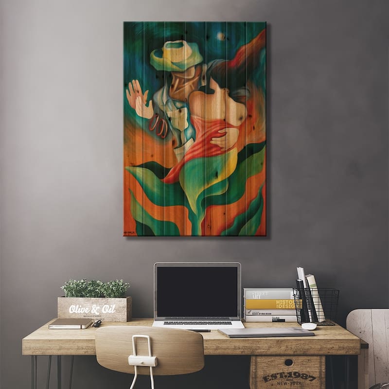First Dance Print On Wood by Dixie Miguez - Multi-Color