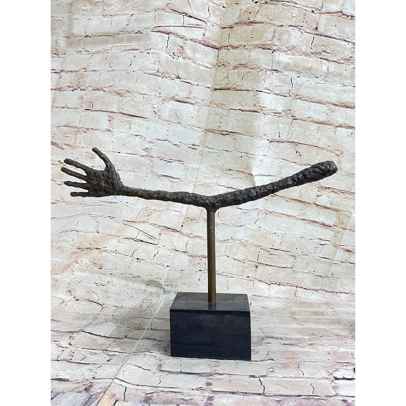 La Main By Alberto Giacometti - Bronze Metal Sculpture On Marble Base