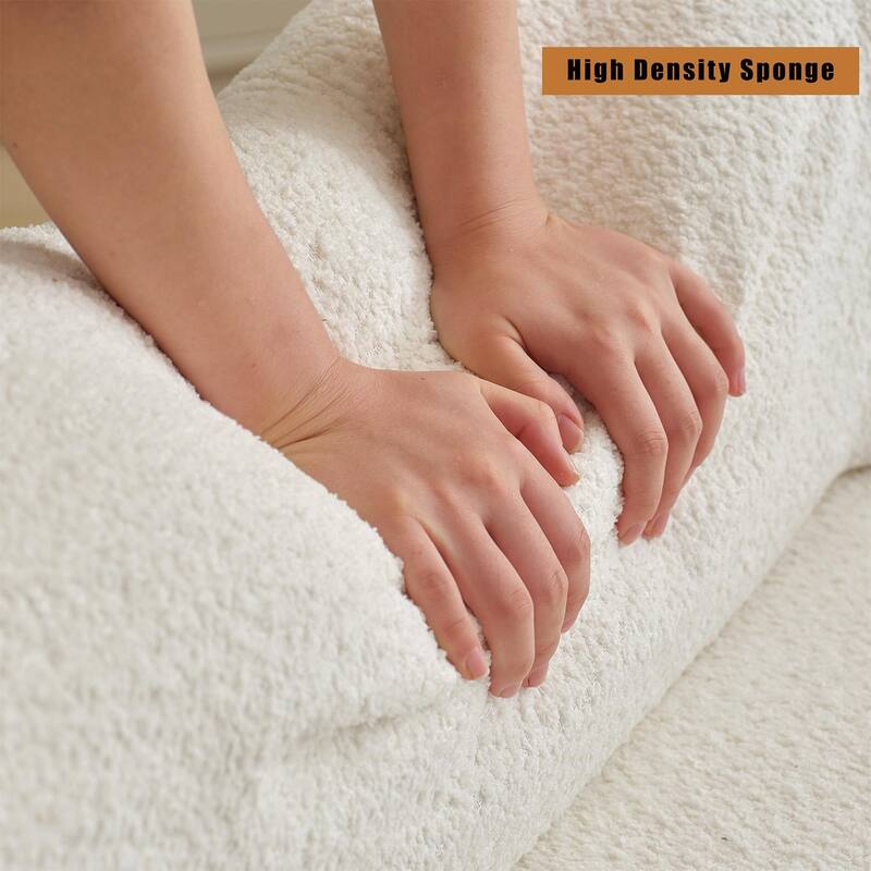 Modern Minimalist 140" L-Shape Couch ,No Assembly Required,Boucle,Modular Sofa ,Couch with Chaise