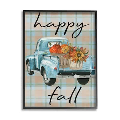 Stupell Happy Fall Flower Truck Framed Giclee Art Design by Cindy Jacobs