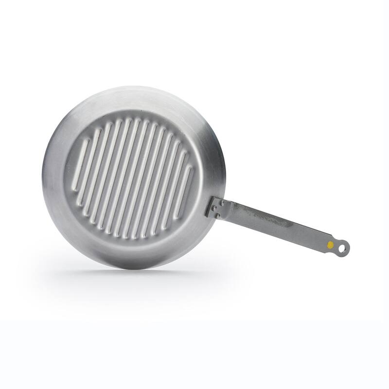 10.25" Mineral B Carbon Steel Grill Pan for Grilling & Browning Meat