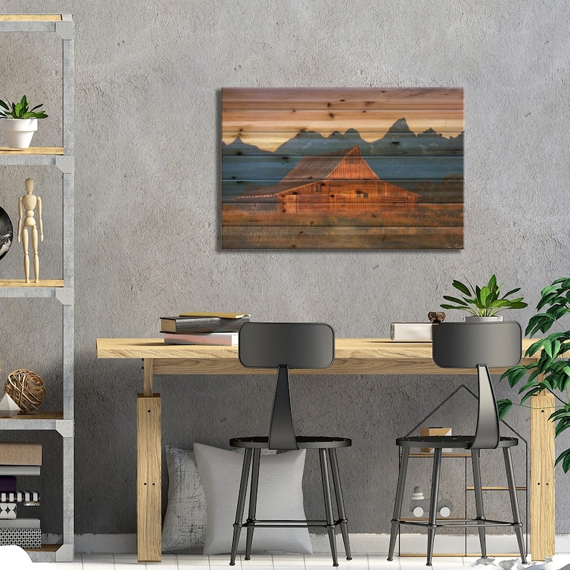 Sunset in The Desert III Print On Wood by David Drost - Multi-Color