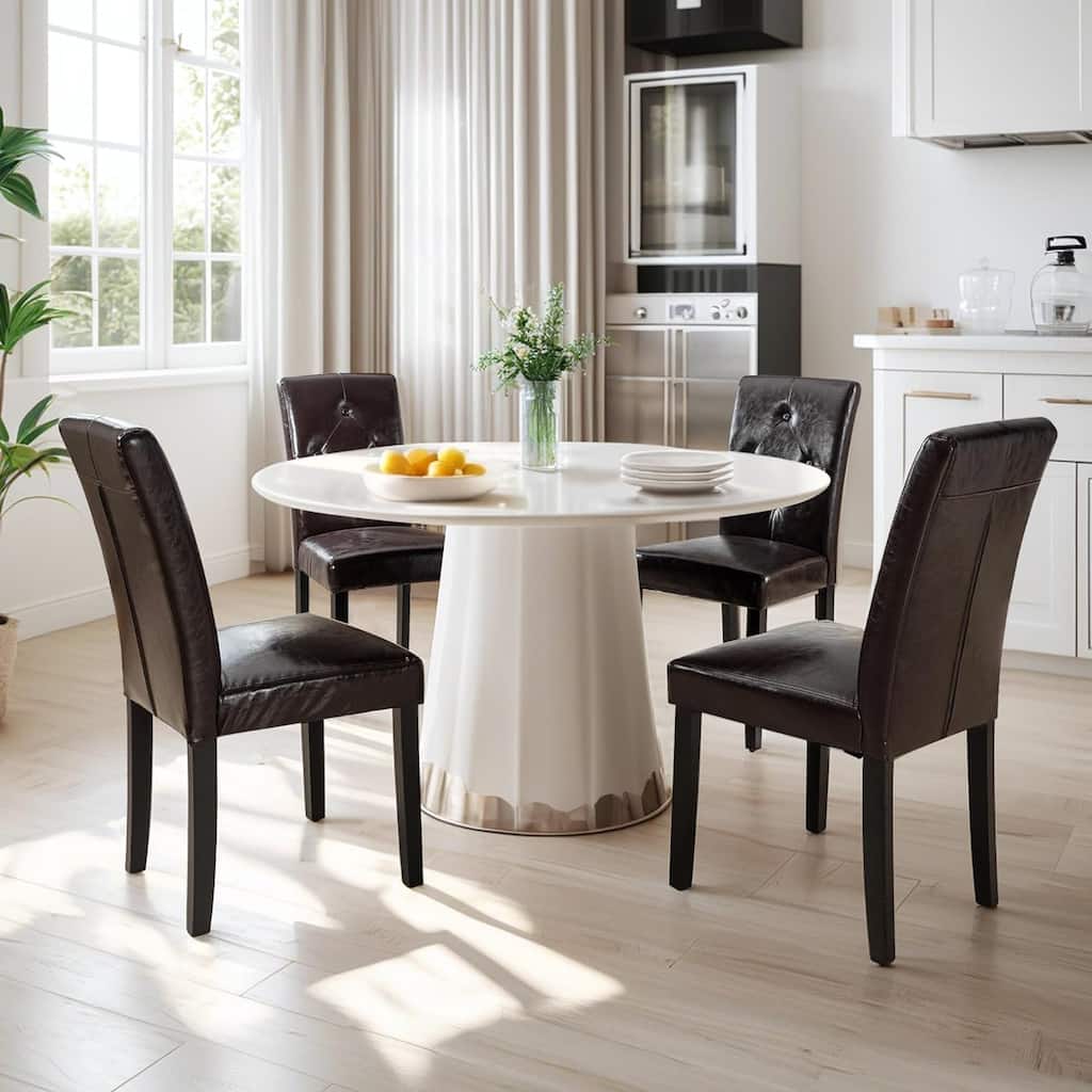 Upholstered Dining Chairs Set of 2/4/6 Modern Dining Chairs with Solid Wood Legs and High Back Dining Room Chairs