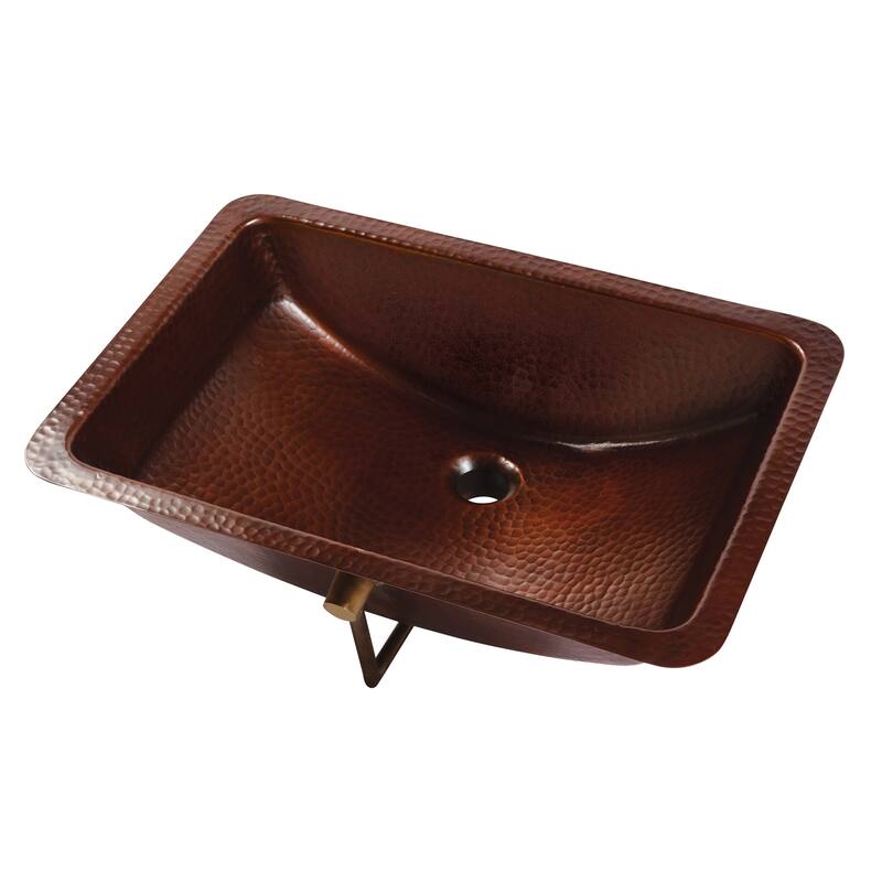 Curie 21" Undermount Bathroom Sink in Copper
