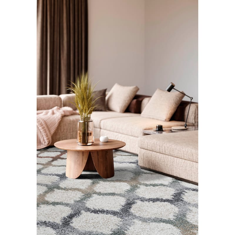 Rosalie Ivory, Rust, Beige, Gold, Green, Gray and Charcoal Polypropylene Area Rug - 6' x 9'