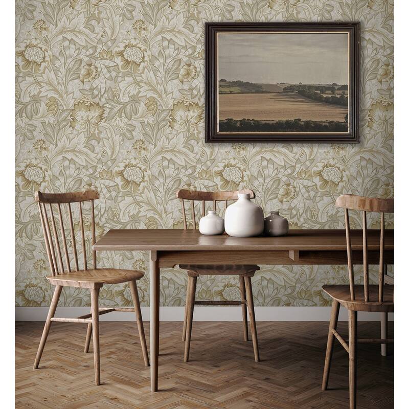 NextWall Acanthus Garden Floral Peel and Stick Wallpaper