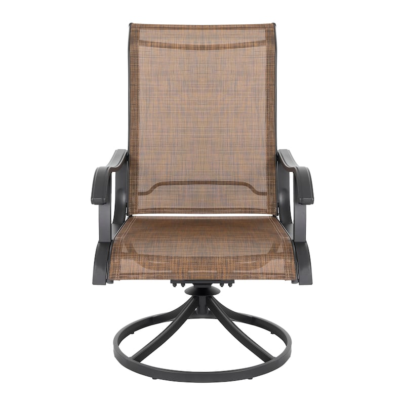 Nuu Garden 4-Piece Outdoor Textilene Swivel Dining Chairs - Swivel Chairs