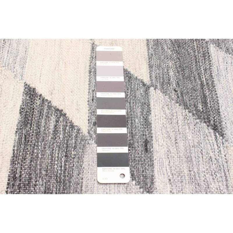 ECARPETGALLERY Flat-Weave Ankara FW Dark Grey Wool Kilim - 4'10 x 8'2