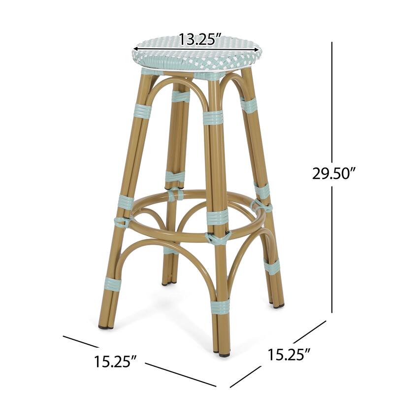 Starla Outdoor Aluminum and Wicker 29.5 Inch Barstools (Set of 4) by Christopher Knight Home