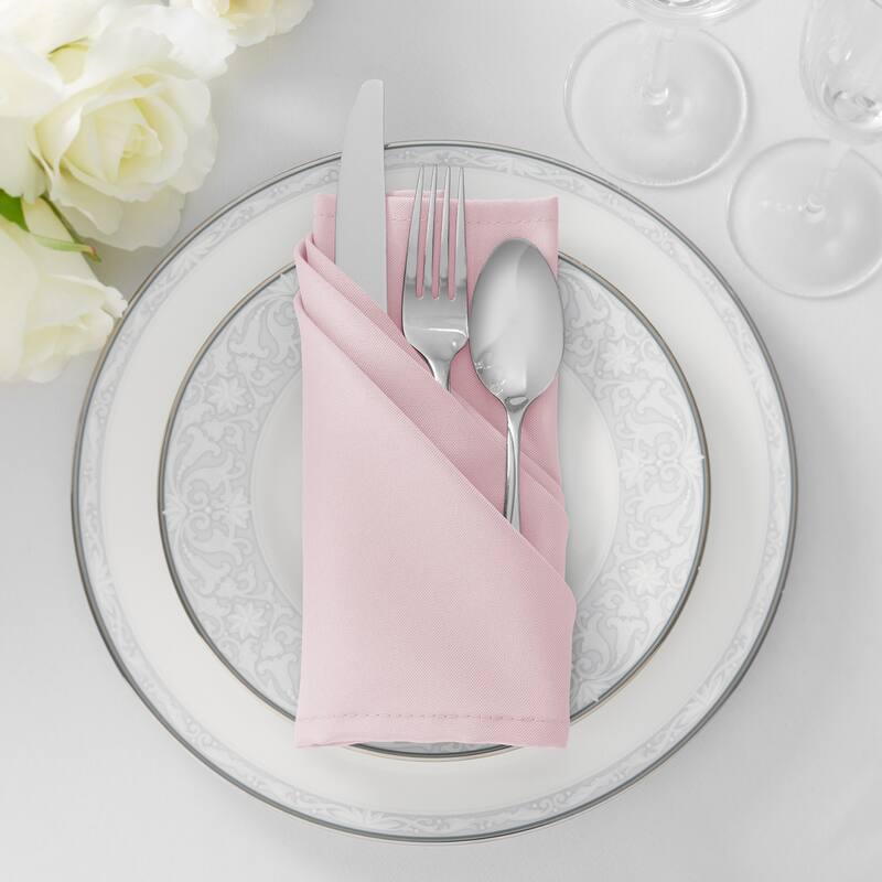 12 Pack 17 Inch Polyester Cloth Dinner Napkins for Party Restaurant