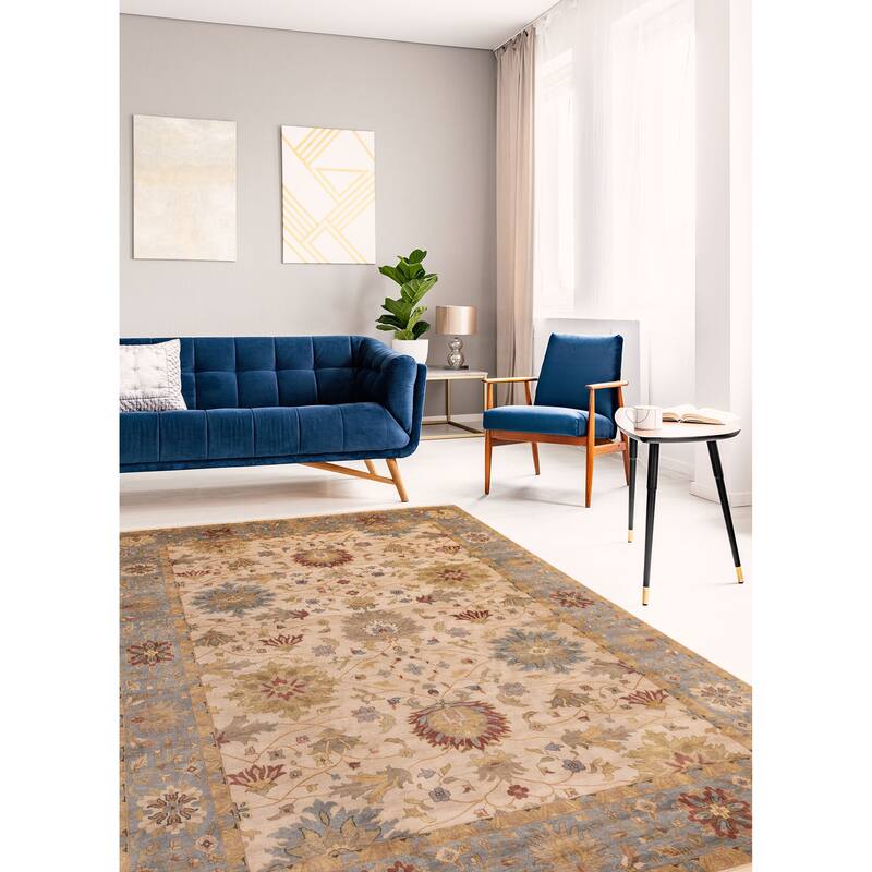 ECARPETGALLERY Hand-knotted Jules Serapi Ivory Wool Rug - 9'11 x 13'8