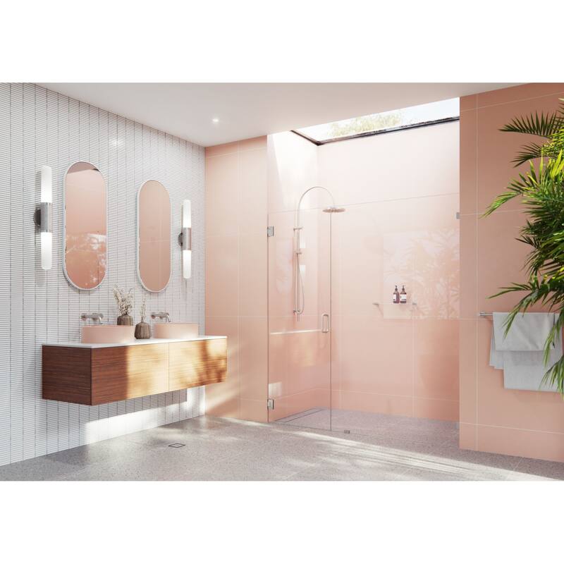 Glass Warehouse GW-WH-72.75 Illume 78" High x 72-3/4" Wide Hinged - Brushed Nickel
