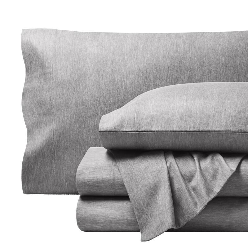 Bare Home Cotton Flannel Sheet Set - Velvety Soft Heavyweight - Twin XL - Heather Light Grey