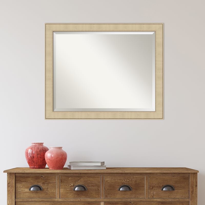 Beveled Bathroom Wall Mirror - Classic Honey Silver Frame - Classic Honey Silver