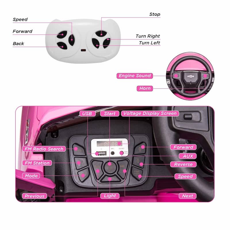 12V Kids Ride on Car , Licensed Chevrolet Silverado Kids Ride on Tuck Car