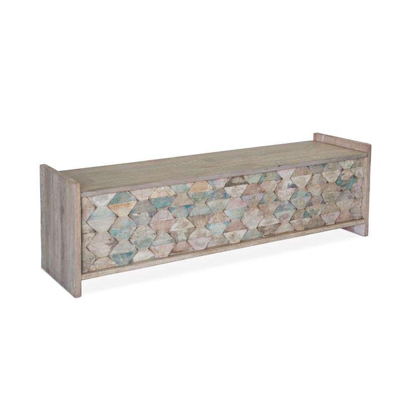 Cordoba Vintage Teal Reclaimed Teak Bench