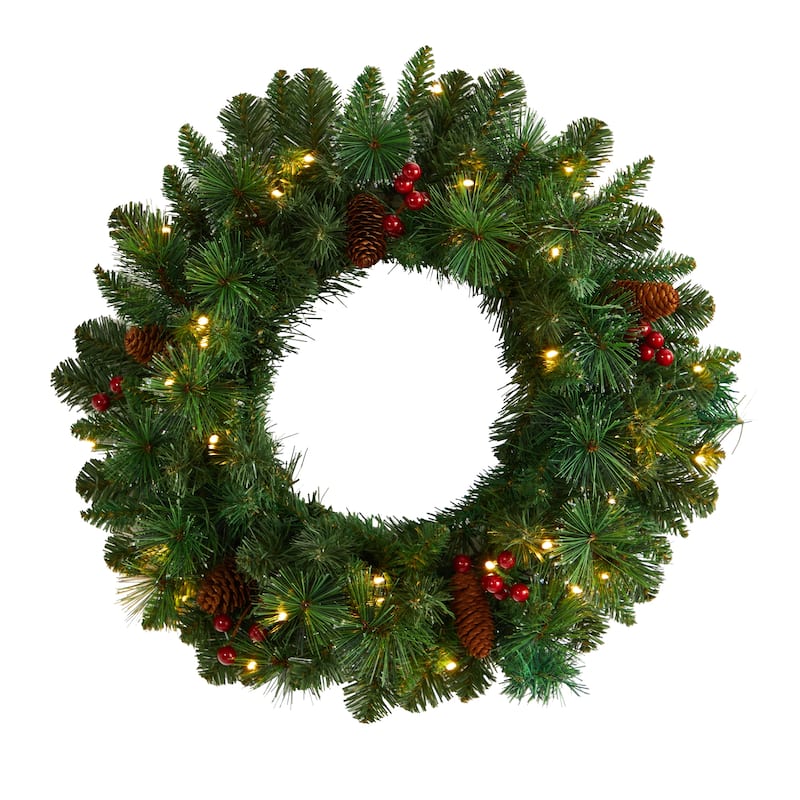 20" Frosted Pine Artificial Christmas Wreath - Green - 20