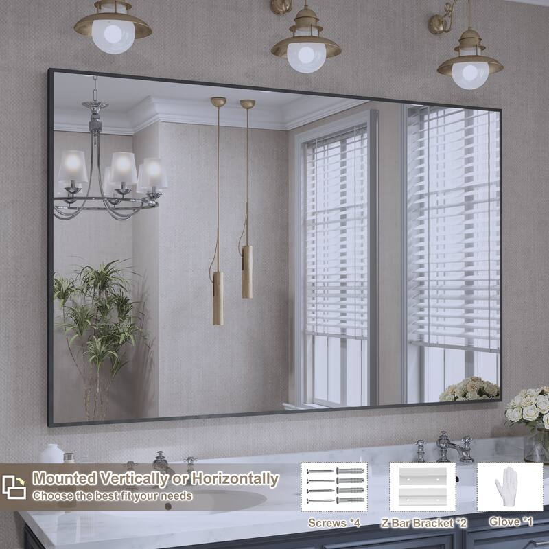 QuivaraView Wall Mounted Aluminum Frame Bathroom Vanity Mirror