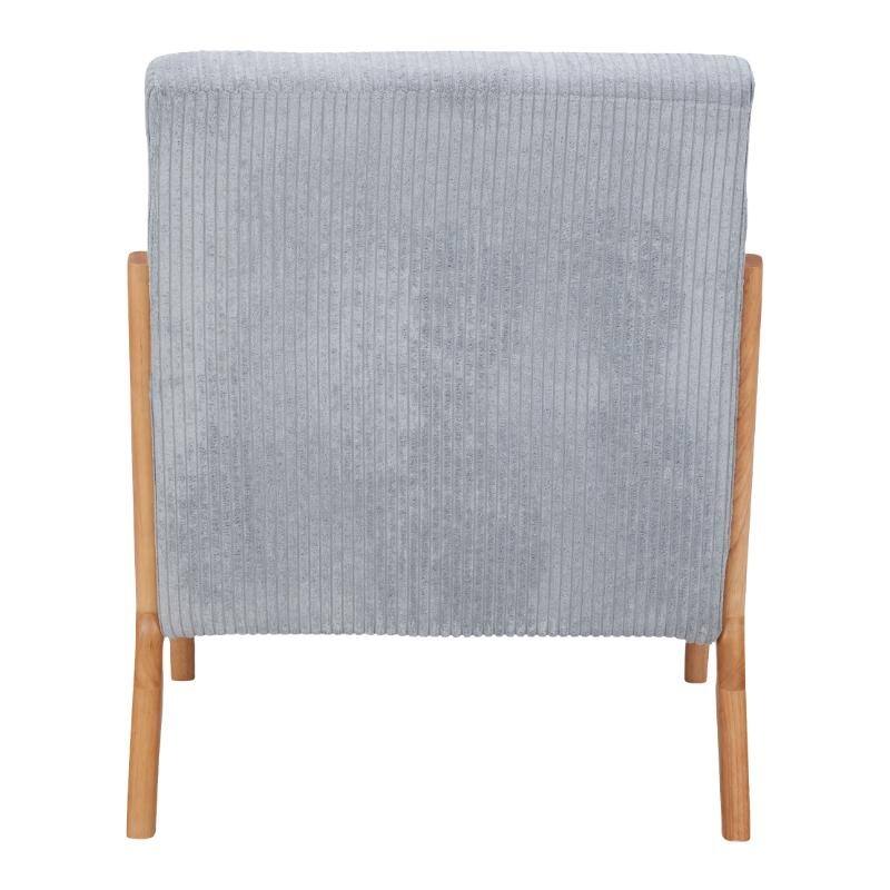 Mid-Century Modern Accent Chair, Upholstered Single Sofa Chair with Pillow, Lounge Armchair with Rubber Wood Frame