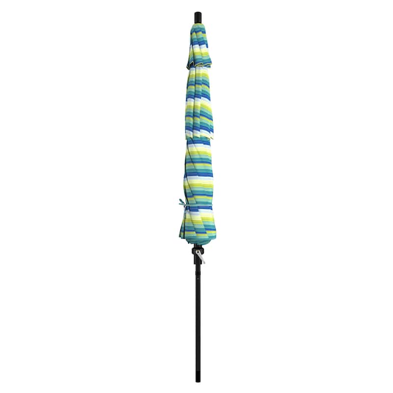 California Umbrella 11' Rd. Alum/Fiberglass Rib Patio Umb,Crank Lift/Collar Tilt, Dbl Wind Vent, Black Finish, Sunbrella Fabric