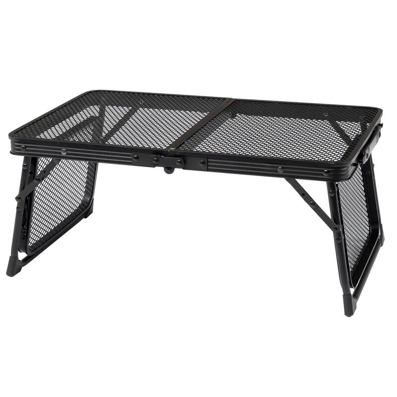 Black Portable Picnic Table With Wing Panels and Adjustable Height Perfect for Outdoor Events