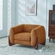 preview thumbnail 3 of 53, Tina Modern Upholstered Boucle Arm Club Chair by Christopher Knight Home Caramel