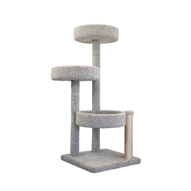 Solid Wood Stairs for Cats and Dogs, Gray Speckled