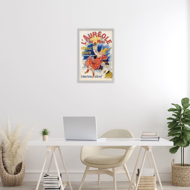 Stupell Antique Oil Lamp Advertisement Framed Giclee Art Design By Marcus Jules