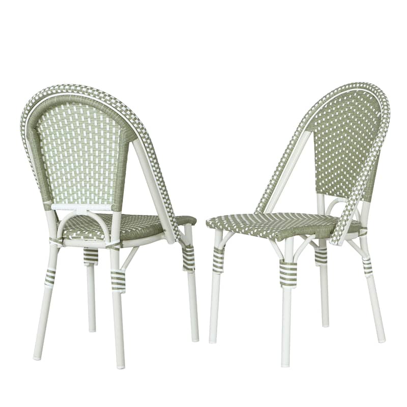 Elize Outdoor French Cafe Style Chairs (Set of 2) by Christopher Knight Home