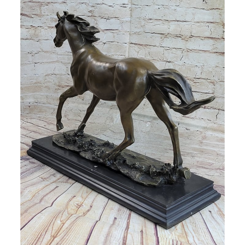 Galloping Horse Bronze Statue Sculpture Equestrian Art Pj Mene 15 Inches X 24 Inches