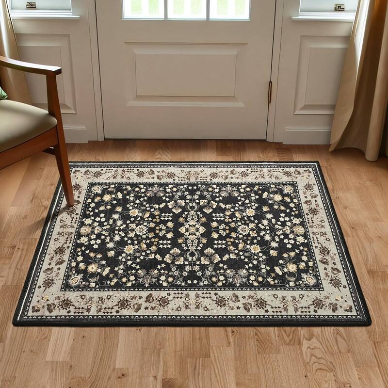 Floral Rugs for Entryway Machine Washable Area Rugs - 2*3