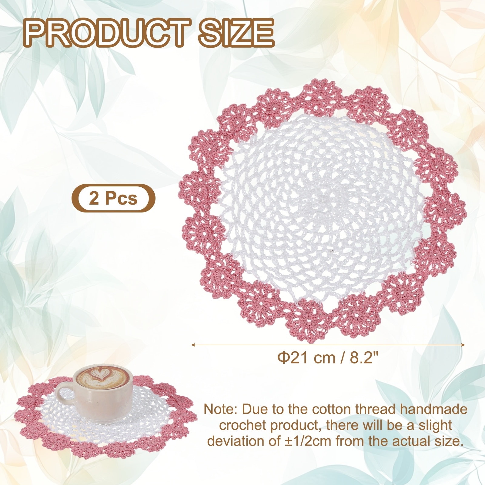 Crochet Doilies Handmade Tray Doilies Round Cloth Placemats Lace Coasters for Crafts, Daily Use, Festivals, Decoration