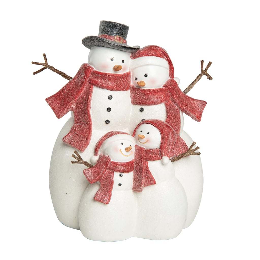 Transpac Resin 8.25 in. Multicolor Christmas Chilly Snowman Family Decor