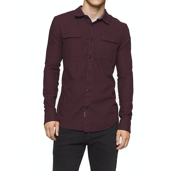 Download Shop Calvin Klein NEW Red Mens Size XL Button Down Pocket ...