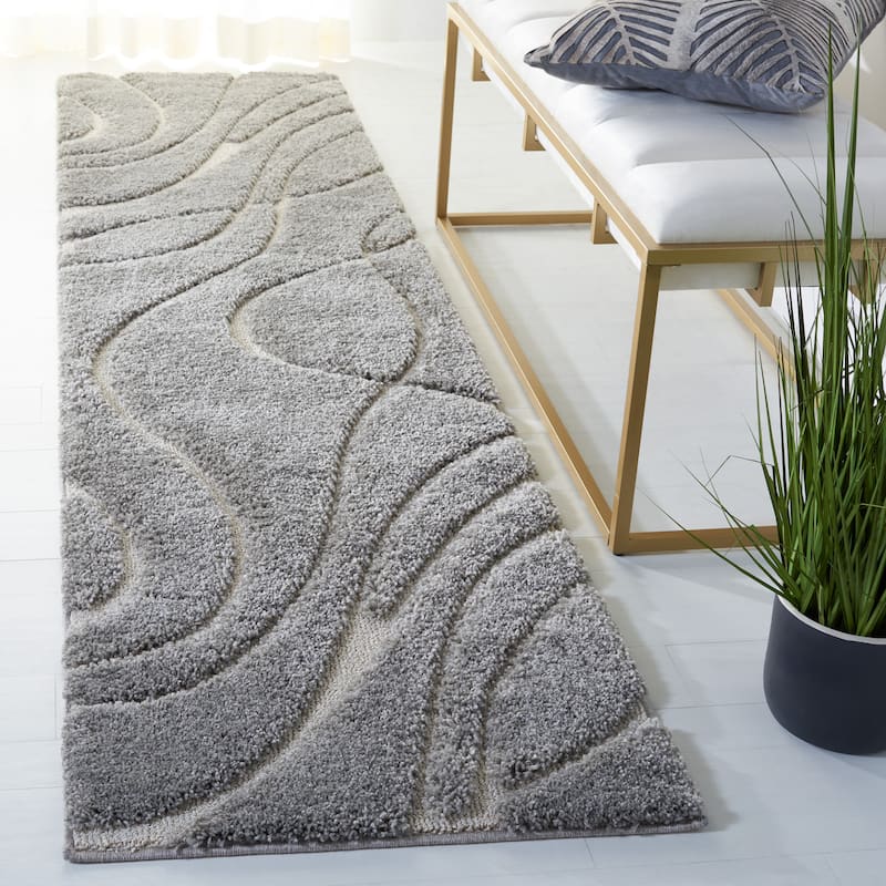 SAFAVIEH Florida Shag Sigtraud Abstract Waves 1.2-inch Area Rug