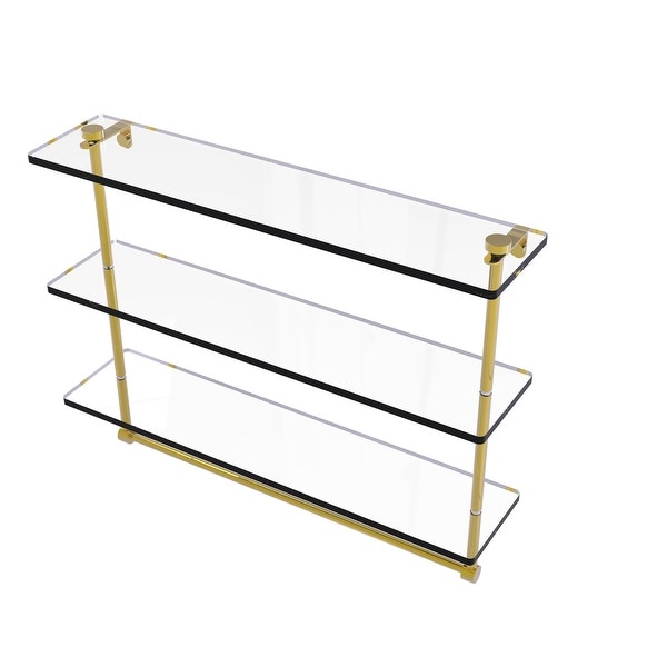 Allied Brass Triple Tiered Glass Shelf with Integrated Towel Bar