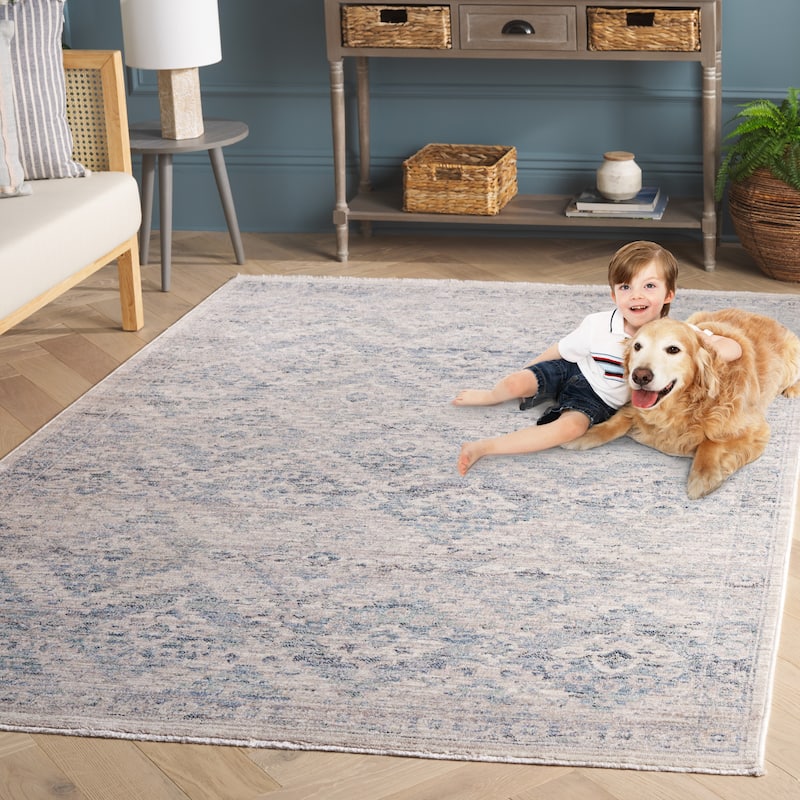 SAFAVIEH Antique Romee Remedios Traditional Rug - 2'4" x 8' Runner - Blue/Grey