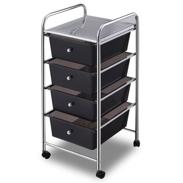 Shop Costway 4 Drawers Metal Rolling Storage Cart Scrapbook Supply