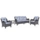 preview thumbnail 13 of 50, 4 Piece Outdoor High Back Wicker Patio Conversation Furniture Sets