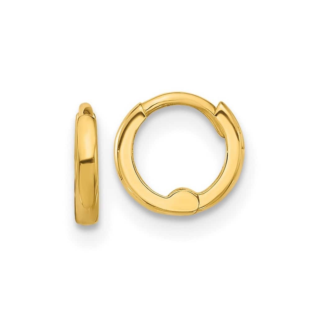 Curata 14k Yellow Gold Polished Hinged Hoop Earrings - 7.4x8mm