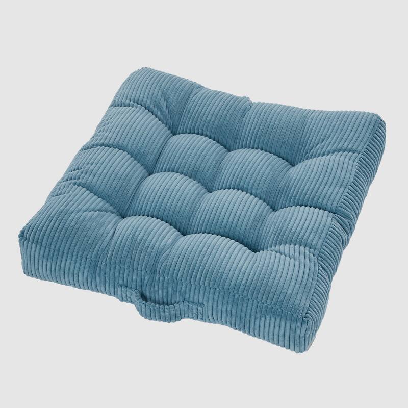 Sorra Home Indoor Soft Corduroy Tufted Square Floor Pillow with Handle