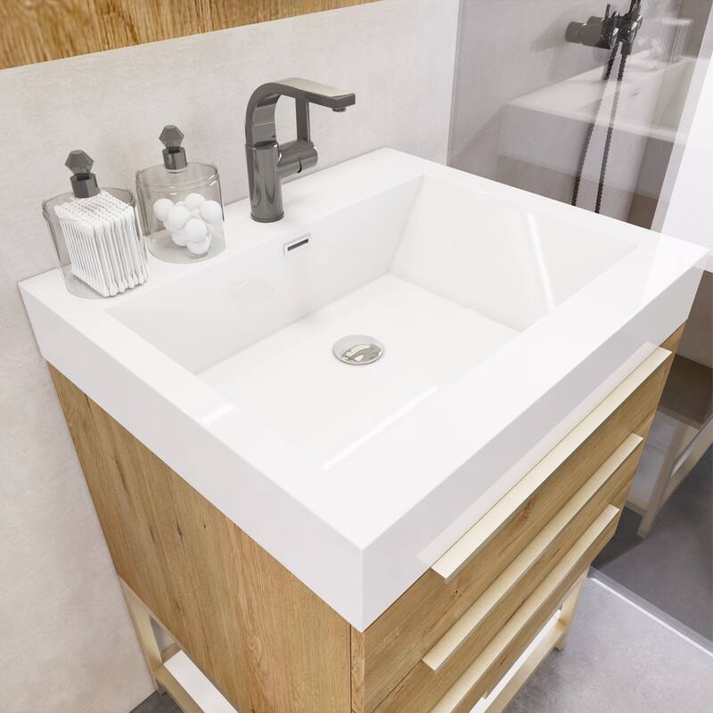 Noble 24" Free Standing Vanity with Reinforced Acrylic Sink - 24" Width