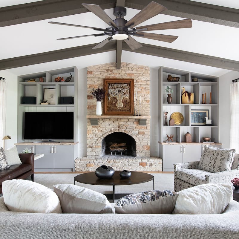60" Oil-rubbed Bronze Large Windmill Ceiling Fan with Light and Remote - 60 Inches