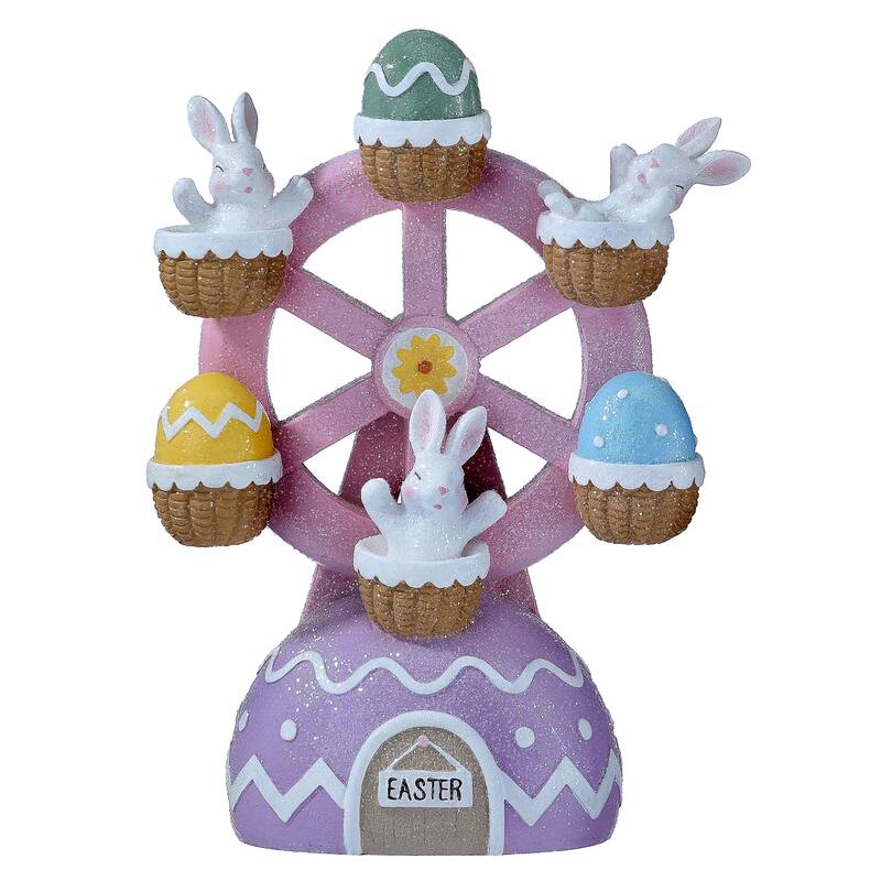 10" Resin Bunny Ferris Wheel