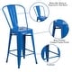 preview thumbnail 37 of 97, 24'' High Metal Indoor-Outdoor Counter Height Stool with Back