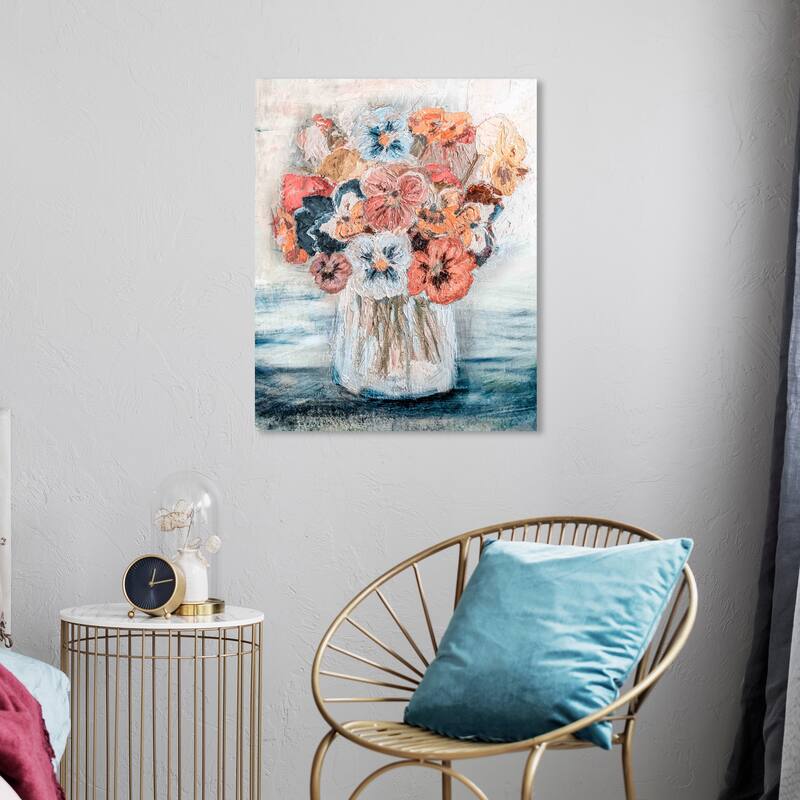 Wynwood Studio Canvas Floral and Botanical Pensieros Anemone White and Modern & Contemporary Wall Art Canvas Print - 24 x 20
