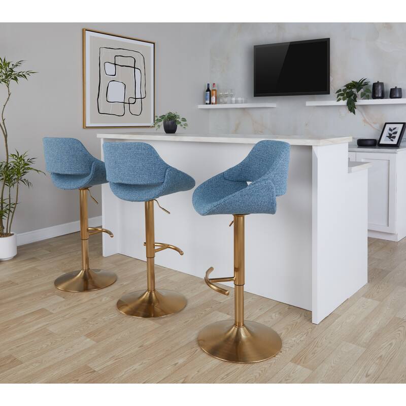 Silver Orchid Svellingen Adjustable Bar Stool with Rounded T Footrest - Set of 2
